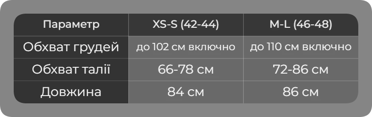 Таблица размеров Таблица размеров