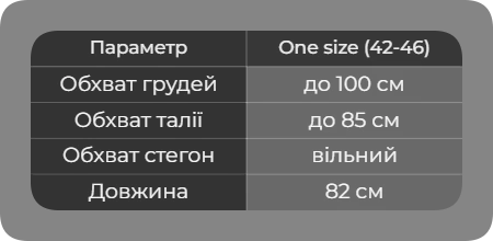 Таблица размеров Таблица размеров
