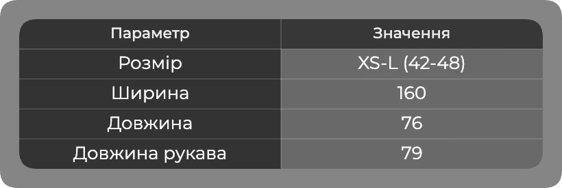 Таблица размеров Таблица размеров