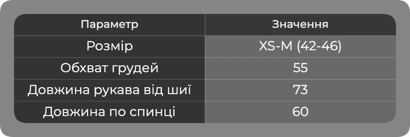 Таблица размеров Таблица размеров