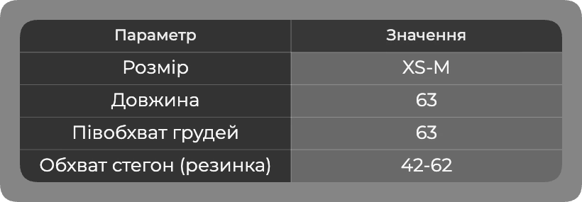 Таблица размеров Таблица размеров
