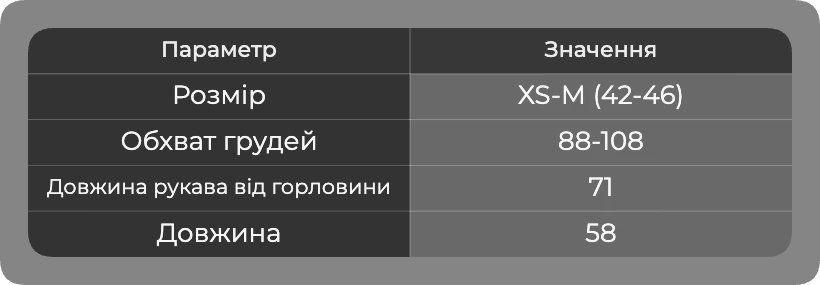 Таблица размеров Таблица размеров