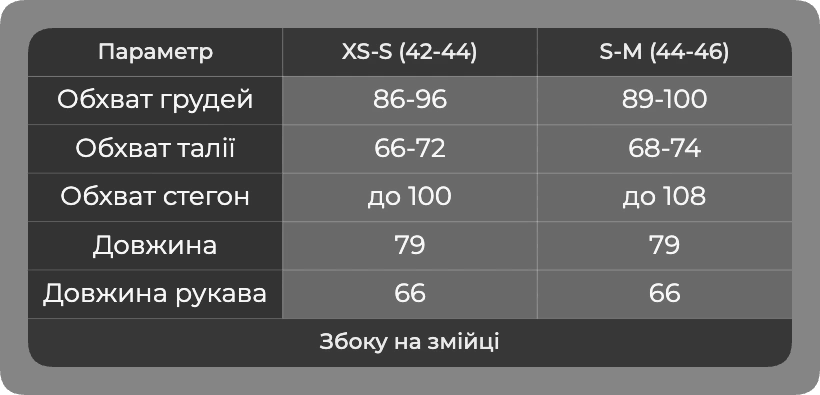 Таблица размеров Таблица размеров